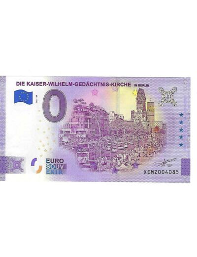ALLEMAGNE 2021-28 DIE KAISER-WILHELM GEDACHTINIS KIRCHE BILLET SOUVENIR 0 EURO