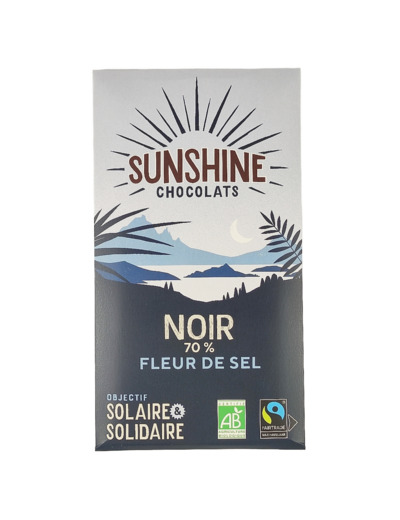 Tablette de Chocolat Noir Fleur de Sel 70% 100g Bio
