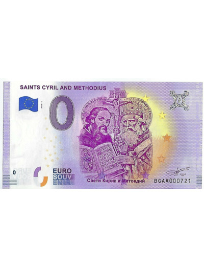 BULGARIE 2019-1 SAINTS CYRIL AND METHODIUS BILLET SOUVENIR 0 EURO TOURISTIQUE