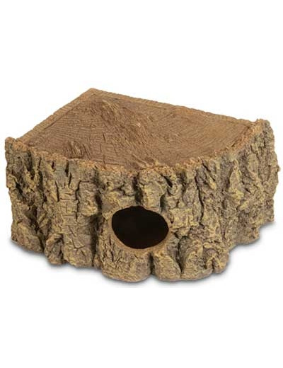 Grotte d'angle BARK imitation souche d'arbre - 27x11x22cm