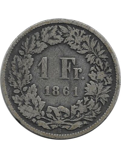 SUISSE 1 FRANC 1861 B TB-