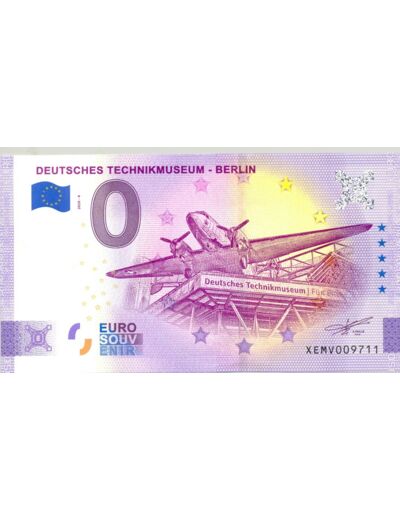 ALLEMAGNE 2020-4 DEUTSCHES TECHNIKMUSEUM-BERLIN ANNIVERSAIRE BILLET 0 EURO