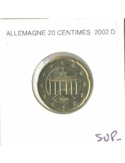 Allemagne 2002 D 20 CENTIMES SUP-