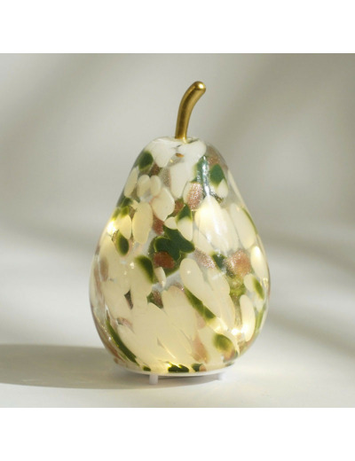 Lampe à Poser Led Poire Verte verre 11x11x17cm