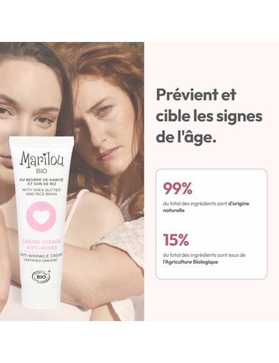 Creme visage anti-rides 30ml Marilou Bio