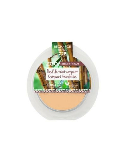 Recharge Fond de Teint Compact 728 Trés Clair Ocre-Zao Make up