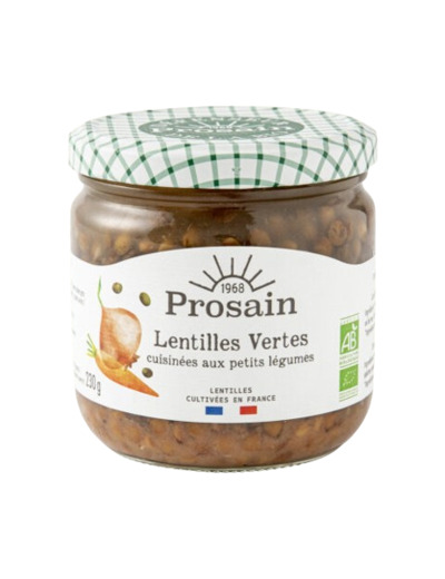 Lentilles vertes cuisinées aux légumes-660g-Prosain