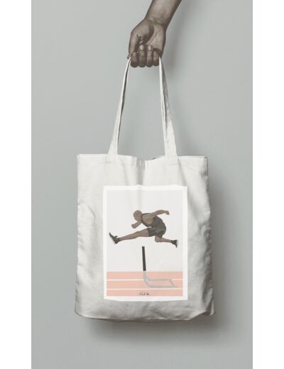 Tote bag ou sac athlétisme "saut haie homme"