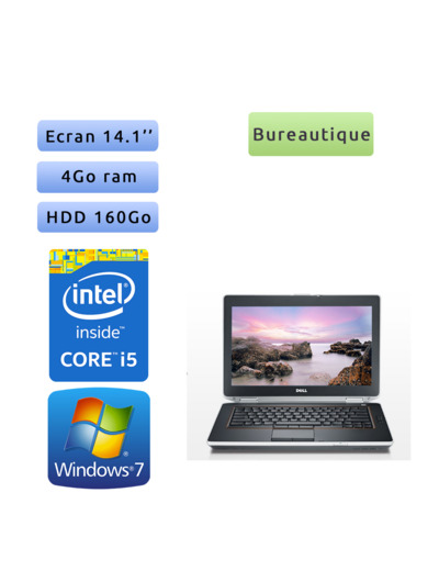 Dell Latitude E6420 - Windows 7 - i5 4GB 160GB - 14.1  - Webcam - Ordinateur Portable PC