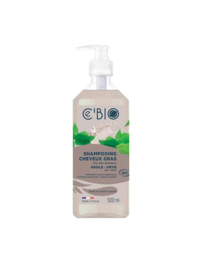 Shampoing cheveux gras Argile Ortie 500ml