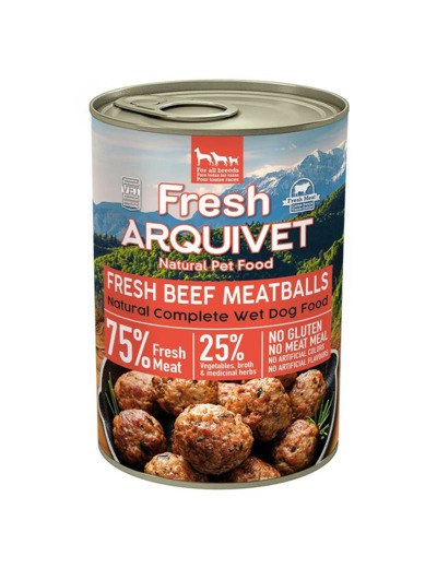 Arquivet Boulettes de boeuf, patate douce, carotte pour chiens adultes - 400g