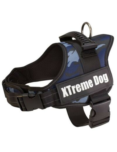 Harnais Xtreme dog Camouflage bleu - du S au XXL