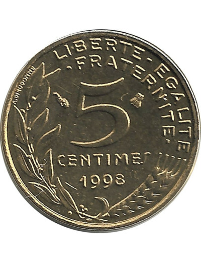 FRANCE 5 CENTIMES LAGRIFFOUL 1998 BU