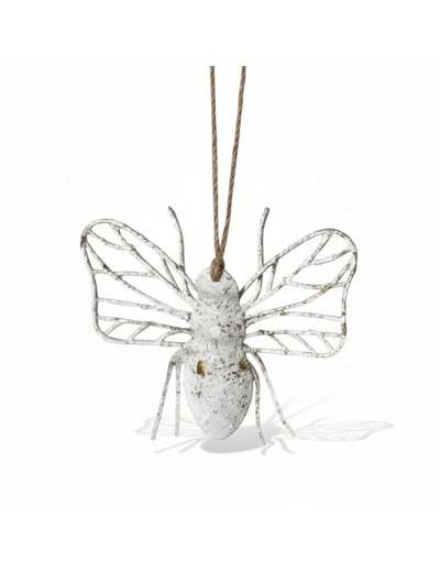 Suspension abeille blanc doré 15x4x13cm
