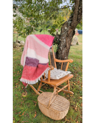 Plaid DOUCEUR - Rayures rose