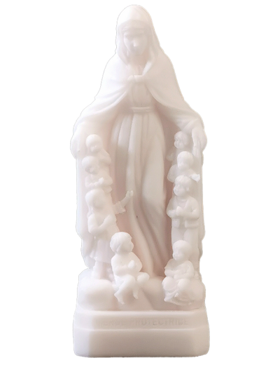 Vierge Protectrice - Statue en Albaster 12cm -Blanche