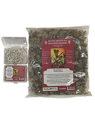 Encens en Grains Benjoin Dragon Fly - Boite transparente de 50gr