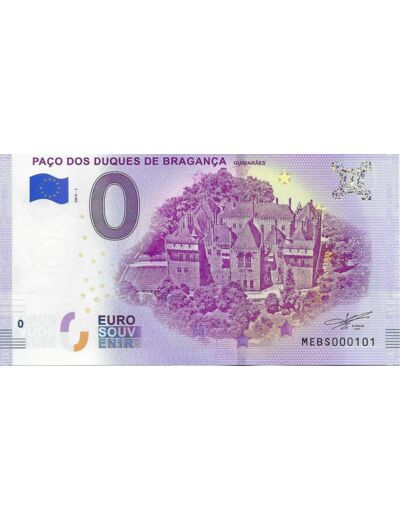 PORTUGAL 2019 -1 PACO DOS DUQUES DE BRAGANCA 0 EURO BILLET TOURISTIQUE NEUF