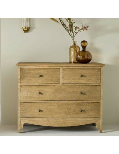 Commode Saumur Chêne Massif 4 tiroirs 105x82x55cm