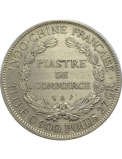 INDOCHINE 1 PIASTRE DE COMMERCE 1900 A argent TTB- (Lec282)