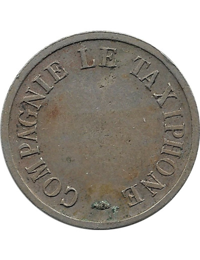 JETON - JETON DE TELEPHONE COMPAGNIE LE TAXIPHONE 19 MM NICKEL TTB