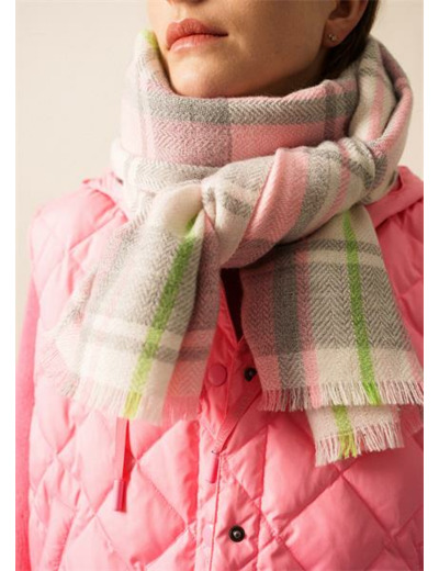 Foulard à carreaux en laine mélangée