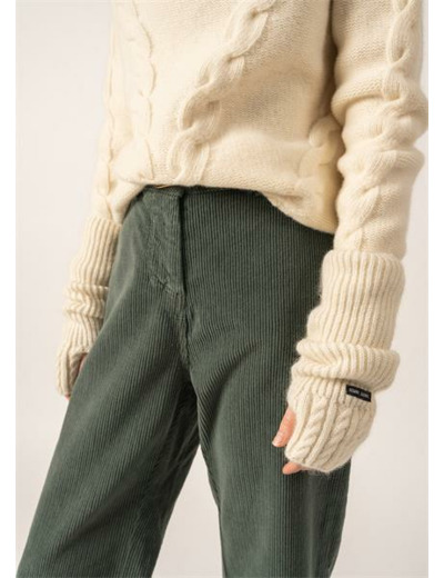 Mitaine en laine en maille fantaisie