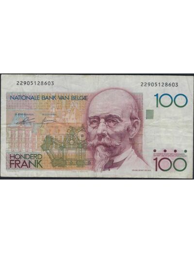 BELGIQUE 100 FRANCS NON DATE (1982-94) SIGNATURE 4 ET 13 TTB 603