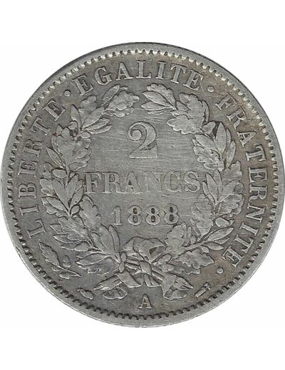 FRANCE 2 FRANCS CERES 1888 A (Paris) TB+