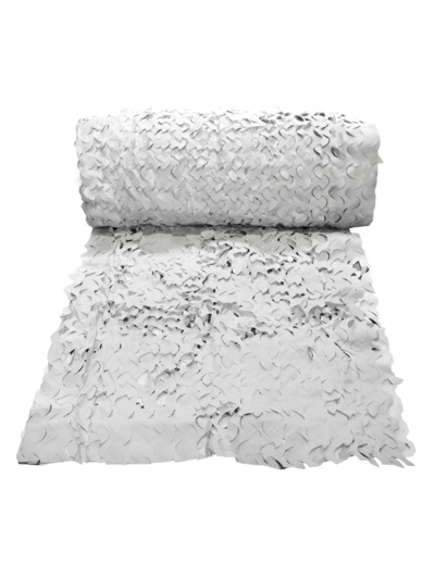 Filet de camouflage Camo First® snow au mètre : ombrage, déco et camouflage 3D réversible