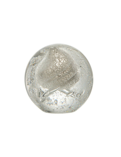 Presse papier bubbel Glas zilver Medium 11x11x11cm