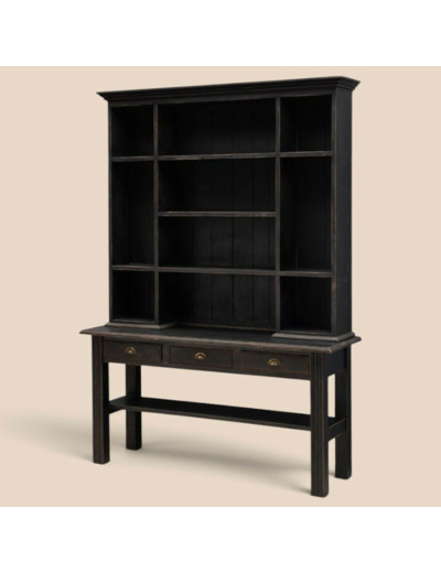 Vaisselier 3 tiroirs Botti Bois de Manguier Noir 221x158x47cm