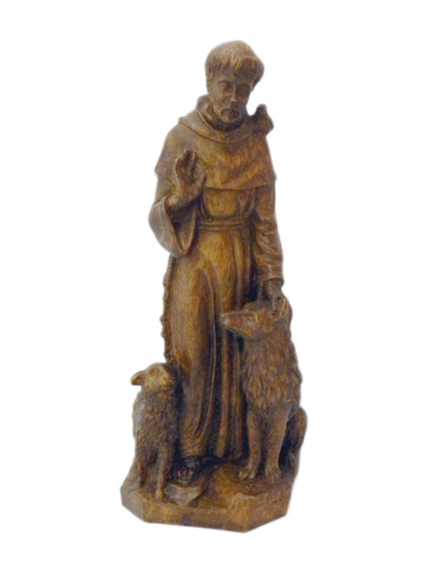 St Francois au loup 23cm RÉSINE TON BOIS