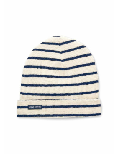 Bonnet de quart rayéen pure laine vierge