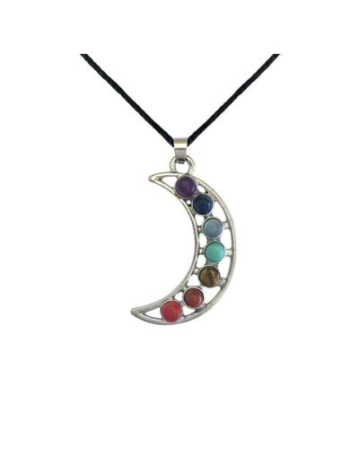 Pendentif Lune 7 Chakras