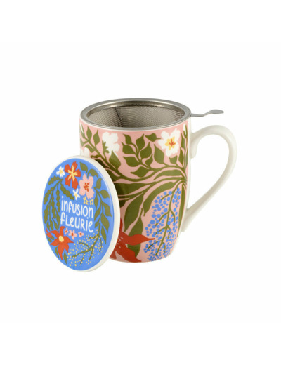 TISANIERE EN PORCELAINE INFUSION FLEURIE