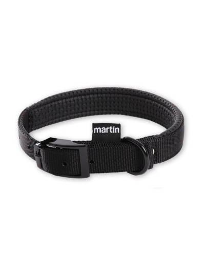 Collier confort en nylon noir pour chien - Martin Sellier