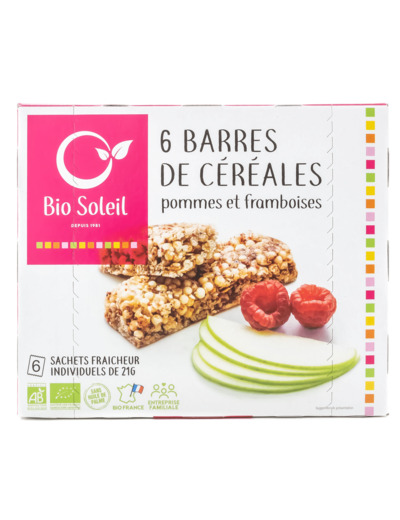 Barres de Céréales Pommes Framboises Bio 125g