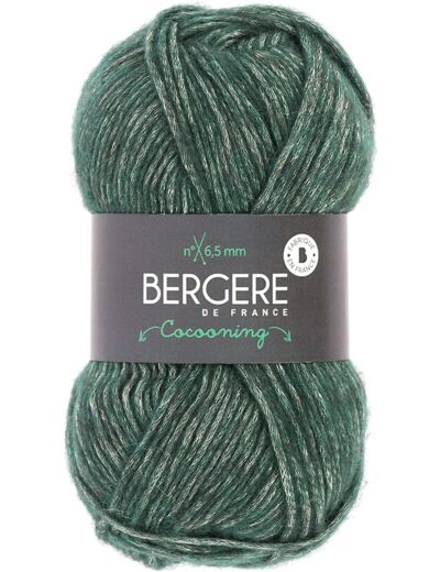 BERGÈRE DE FRANCE - Pelote COCOONING - Fil laine à tricoter rond et brillant - Aiguille 6,5 mm - 50 g - 125 m - Fabrication Française - Couleur Vert, SAPIN