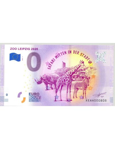 ALLEMAGNE 2020-3 ZOO LEIPZIG 2020 BILLET SOUVENIR 0 EURO TOURISTIQUE  NEUF