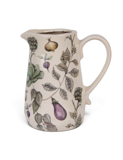 Pichet décoration Légumes en Céramique Beige 16x12x18cm
