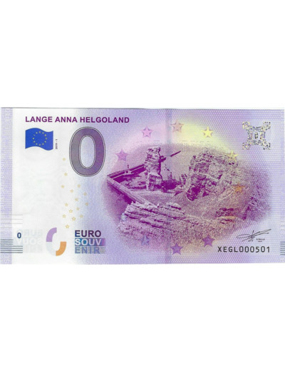 ALLEMAGNE 2019-1 LANGE ANNA HELGOLAND BILLET SOUVENIR 0 EURO TOURISTIQUE  NEUF