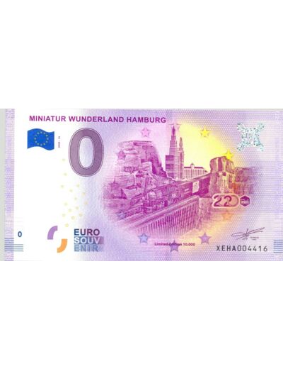 ALLEMAGNE 2020-14 MINIATUR WUNDERLAND HAMBURG BILLET SOUVENIR 0 EURO