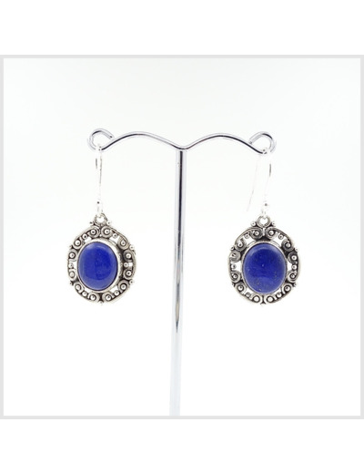 Boucles Lapis Lazuli en argent massif