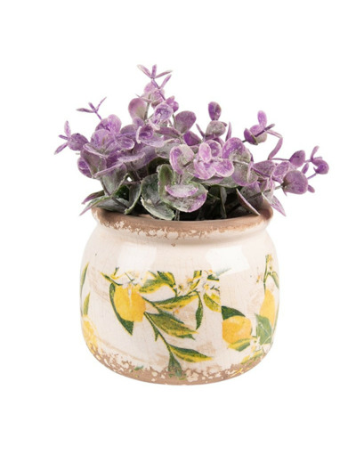 Pot de fleurs Lemon jaune céramique 12x12x9cm