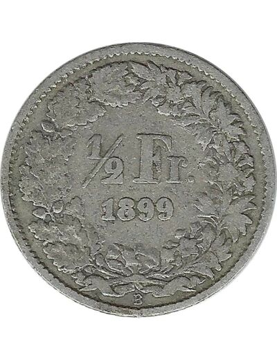 SUISSE 1/2 FRANC 1899 B TB