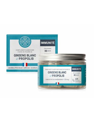 Ginseng blanc & Propolis-Immunité-120gélules-Jardins d'Occitanie