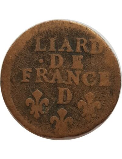 LOUIS XIV (1643-1715) LIARD DE FRANCE 1694 D (Lyon) B+