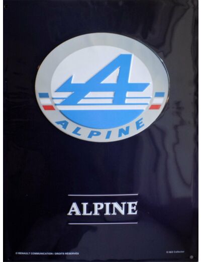 Plaque métal logo Alpine - 30 x 40 cm - 15060RA