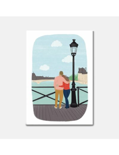 Carte Couple Sur Le Pont  - Pascale Editions